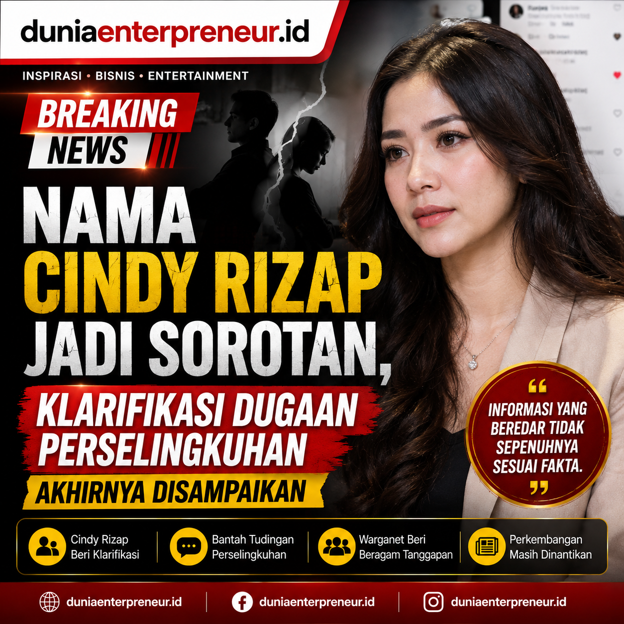 Nama Cindy Rizap Jadi Sorotan, Klarifikasi Dugaan Perselingkuhan Akhirnya Disampaikan