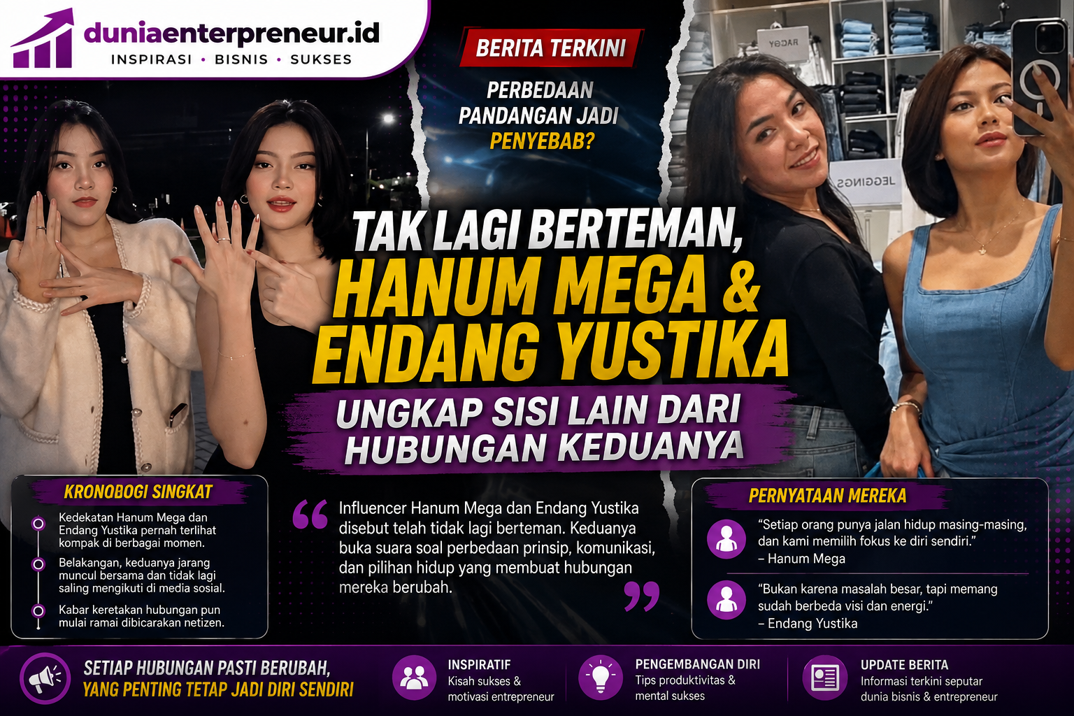 Tak Lagi Berteman, Hanum Mega dan Endang Yustika Ungkap Sisi Lain dari Hubungan Keduanya