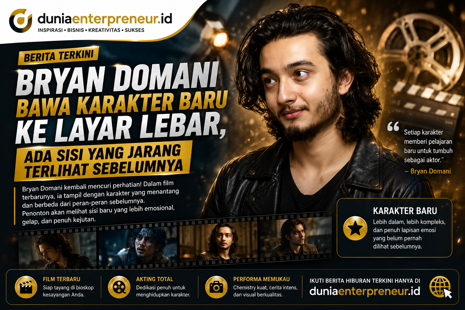 Bryan Domani Bawa Karakter Baru ke Layar Lebar, Ada Sisi yang Jarang Terlihat Sebelumnya