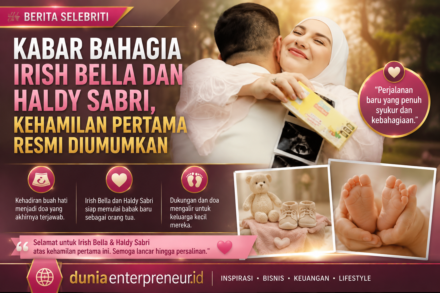 Kabar Bahagia Irish Bella dan Haldy Sabri, Kehamilan Pertama Resmi Diumumkan