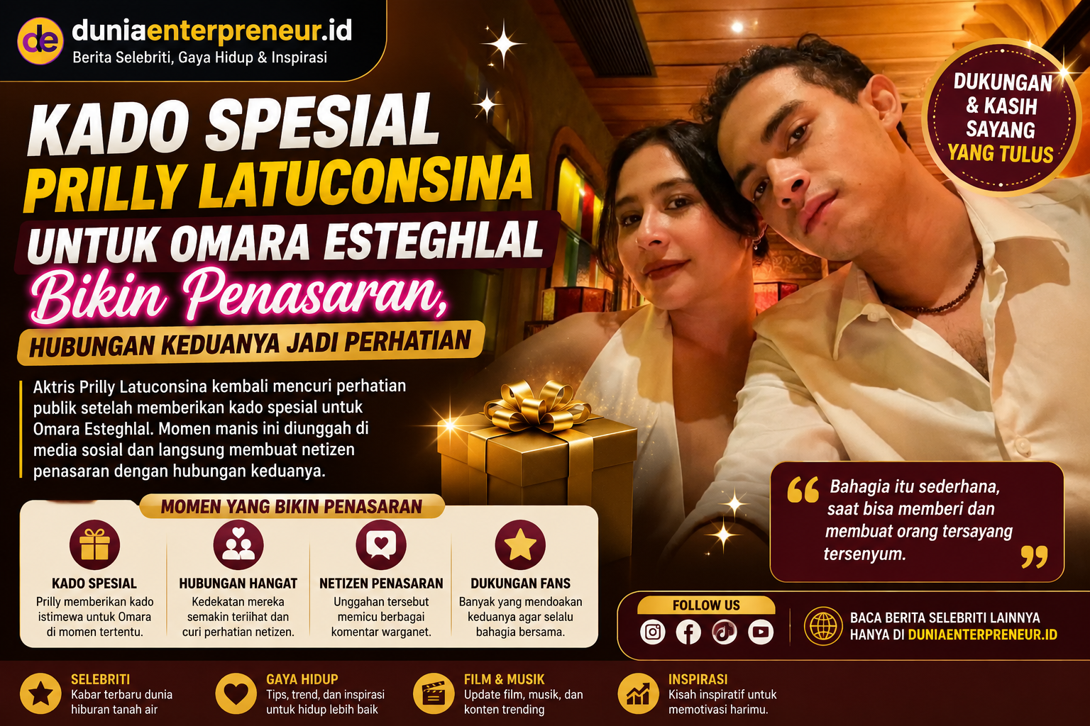 Kado Spesial Prilly Latuconsina untuk Omara Esteghlal Bikin Penasaran, Hubungan Keduanya Jadi Perhatian