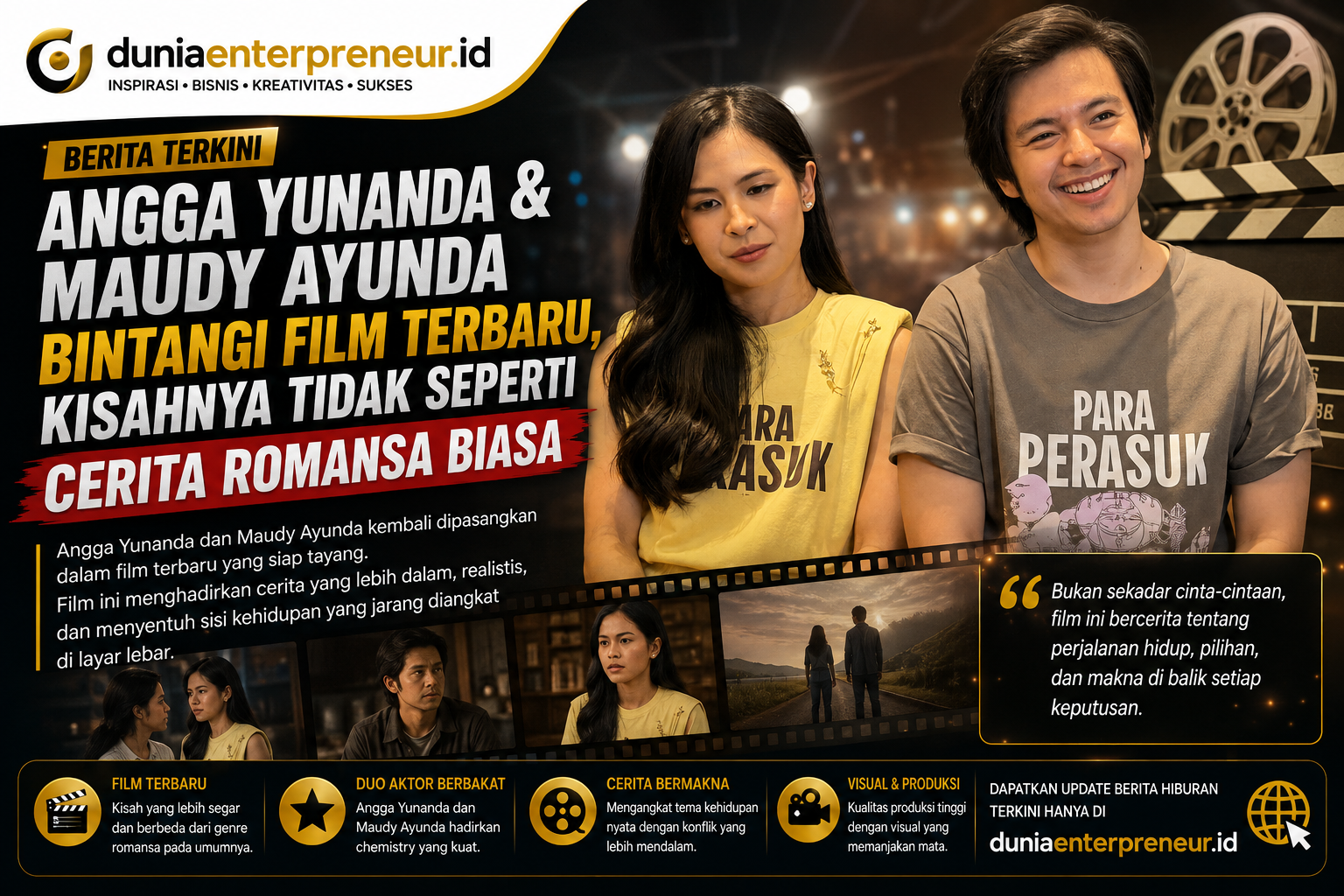 Angga Yunanda dan Maudy Ayunda Bintangi Film Terbaru, Kisahnya Tidak Seperti Cerita Romansa Biasa