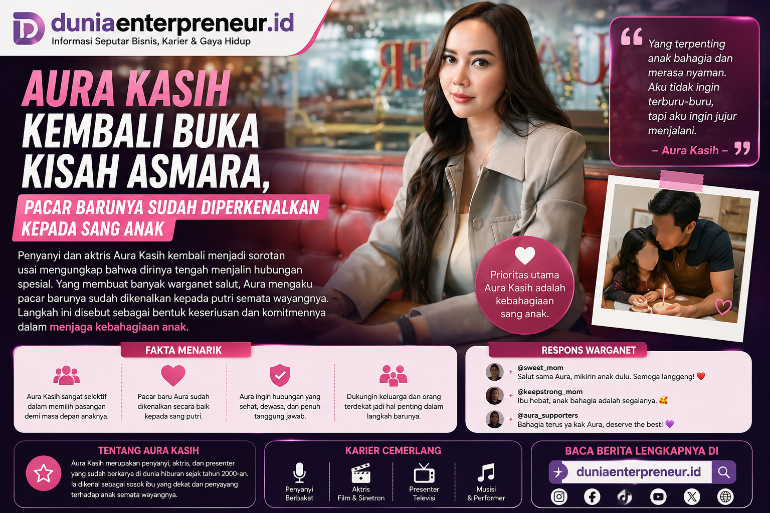 Aura Kasih Kembali Buka Kisah Asmara, Pacar Barunya Sudah Diperkenalkan kepada Sang Anak