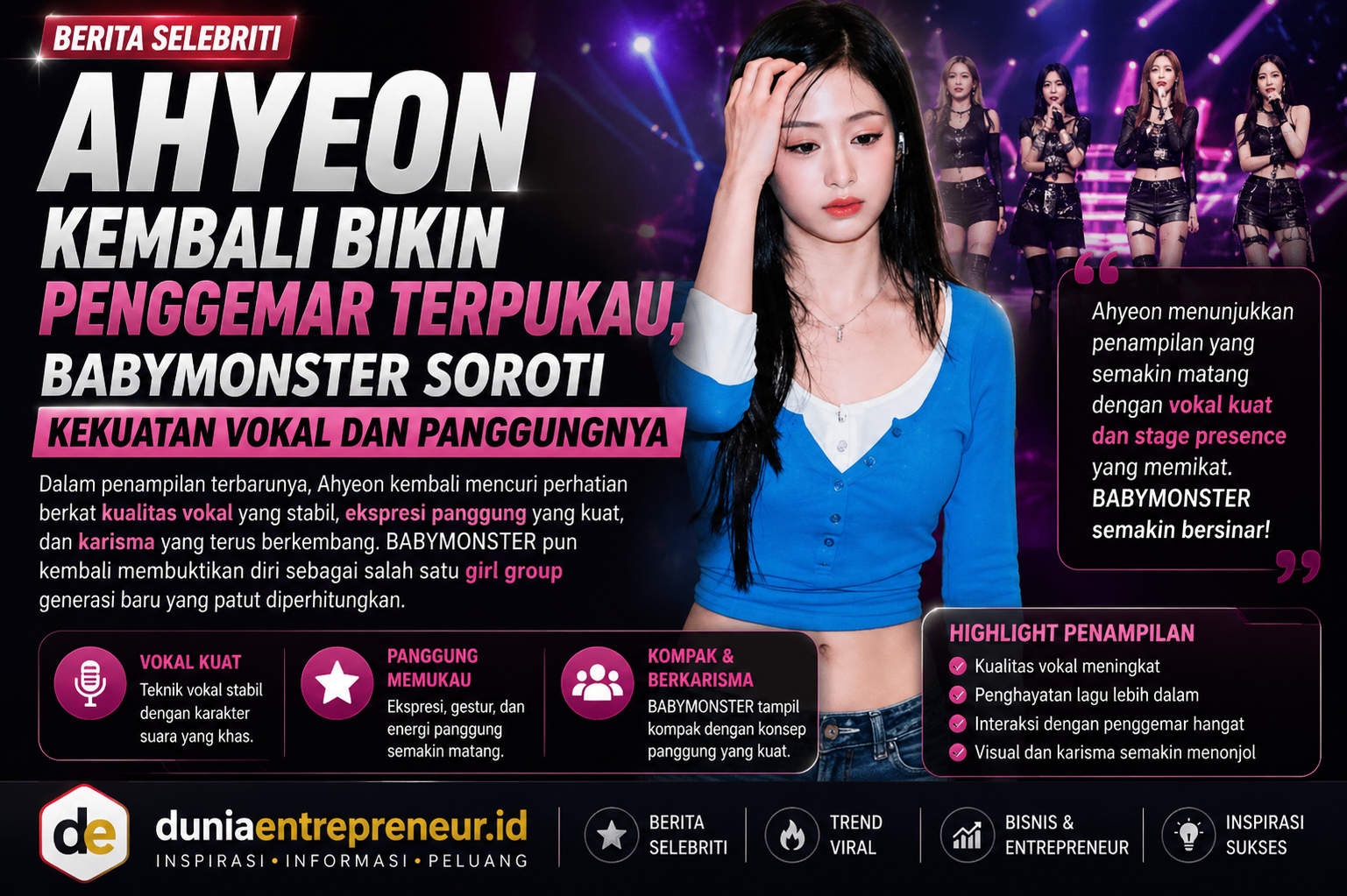 Ahyeon Kembali Bikin Penggemar Terpukau, BABYMONSTER Soroti Kekuatan Vokal dan Panggungnya