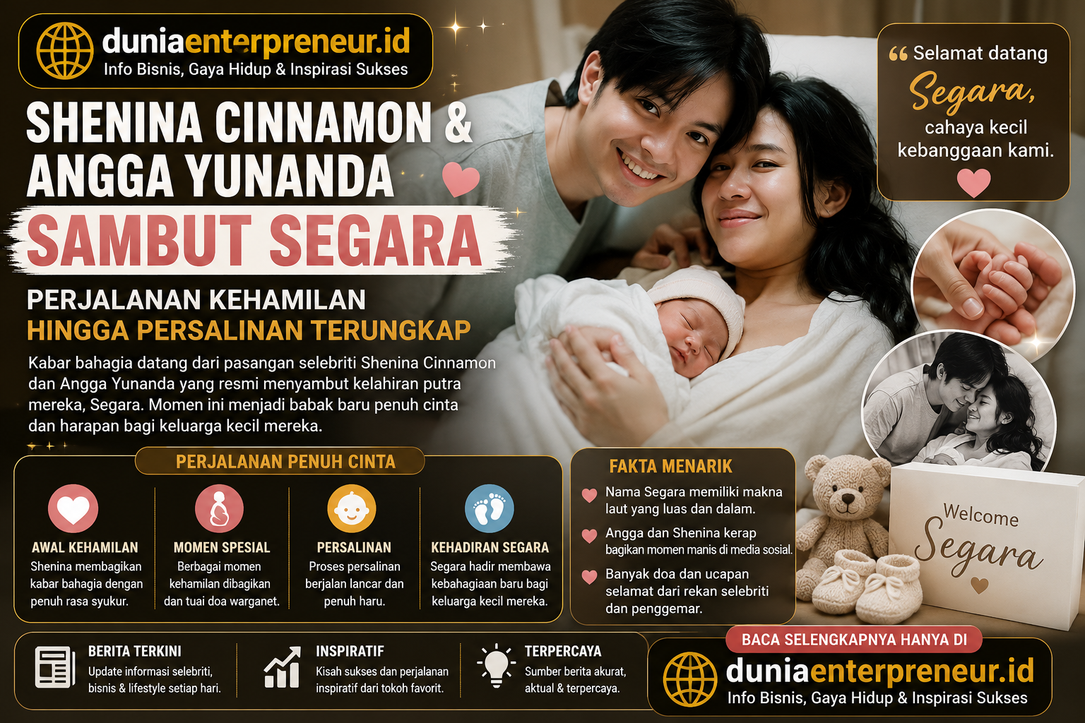 Shenina Cinnamon dan Angga Yunanda Sambut Segara, Perjalanan Kehamilan hingga Persalinan Terungkap