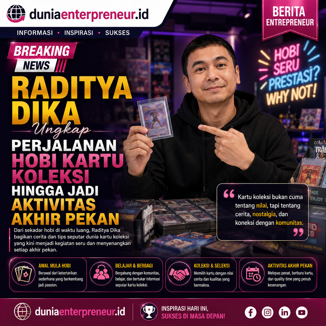 Raditya Dika Ungkap Perjalanan Hobi Kartu Koleksi hingga Jadi Aktivitas Akhir Pekan