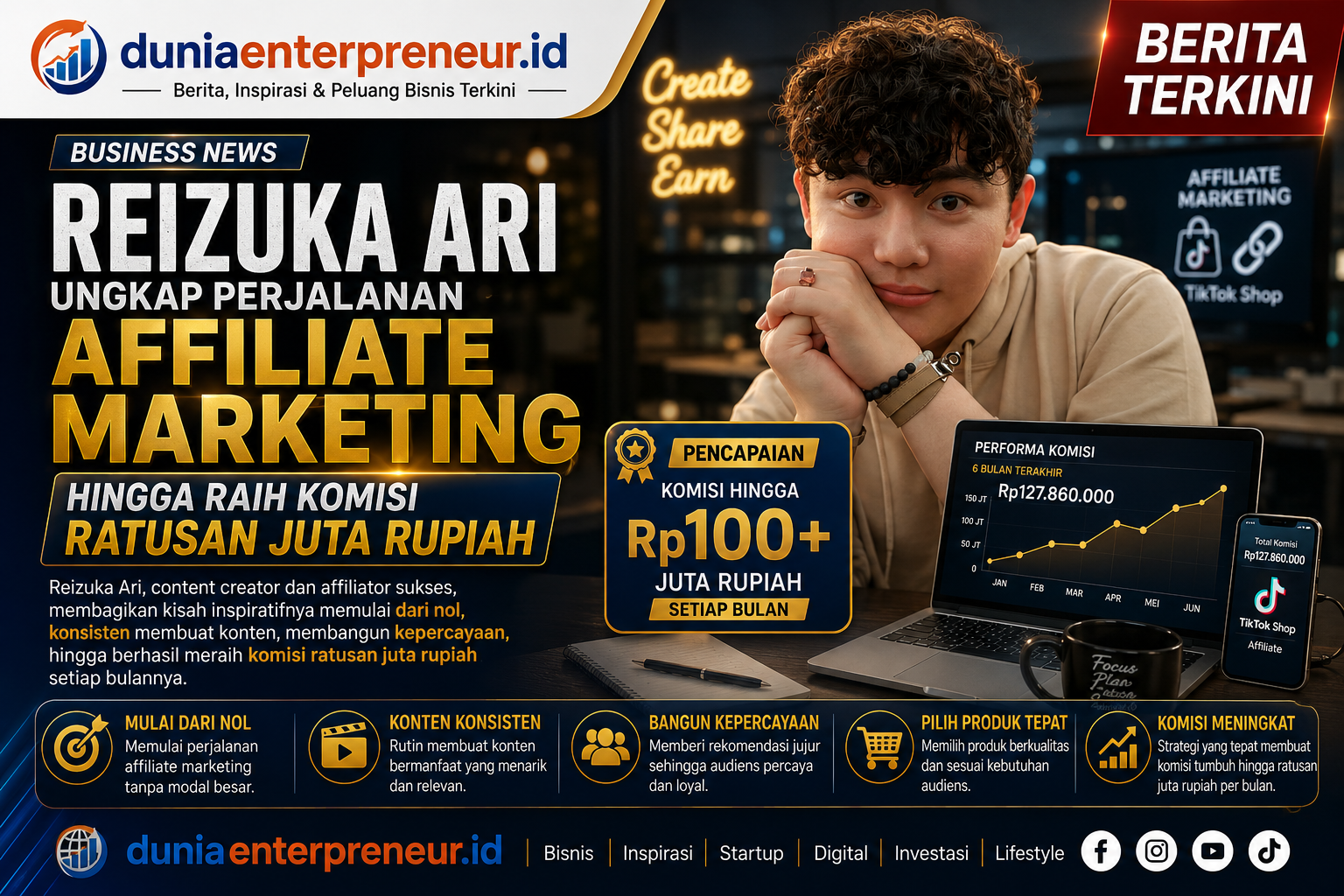 Reizuka Ari Ungkap Perjalanan Affiliate Marketing hingga Raih Komisi Ratusan Juta Rupiah