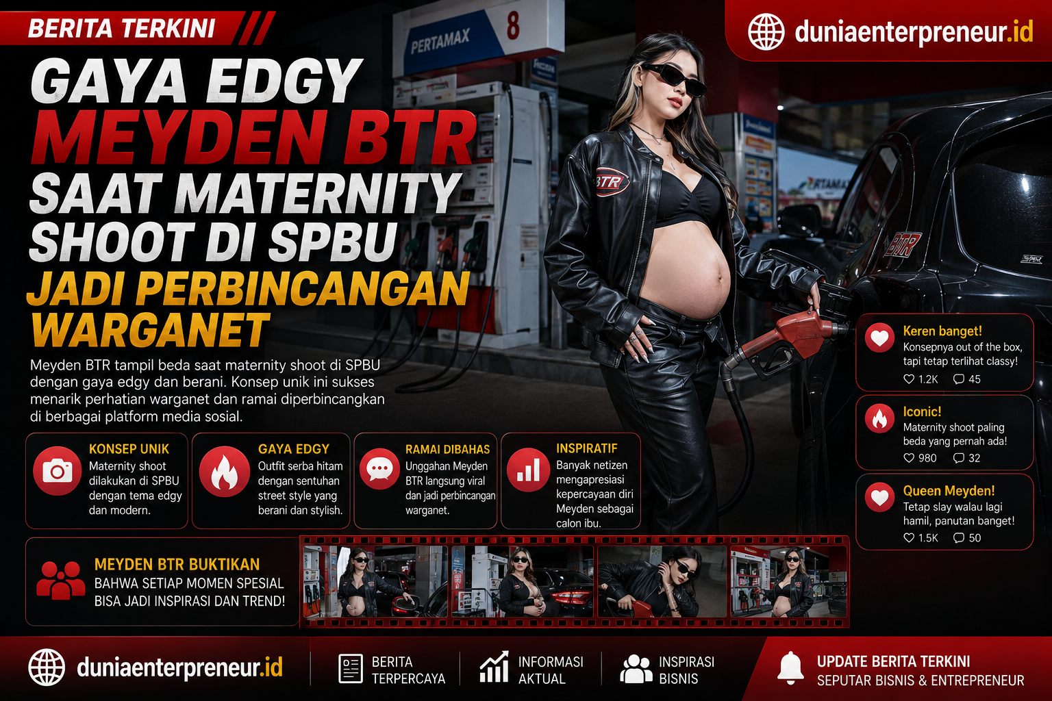 Gaya Edgy Meyden BTR Saat Maternity Shoot di SPBU Jadi Perbincangan Warganet