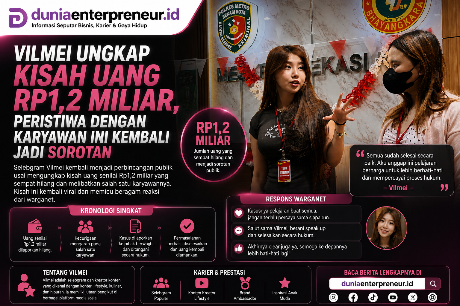 Vilmei Ungkap Kisah Uang Rp1,2 Miliar, Peristiwa dengan Karyawan Ini Kembali Jadi Sorotan