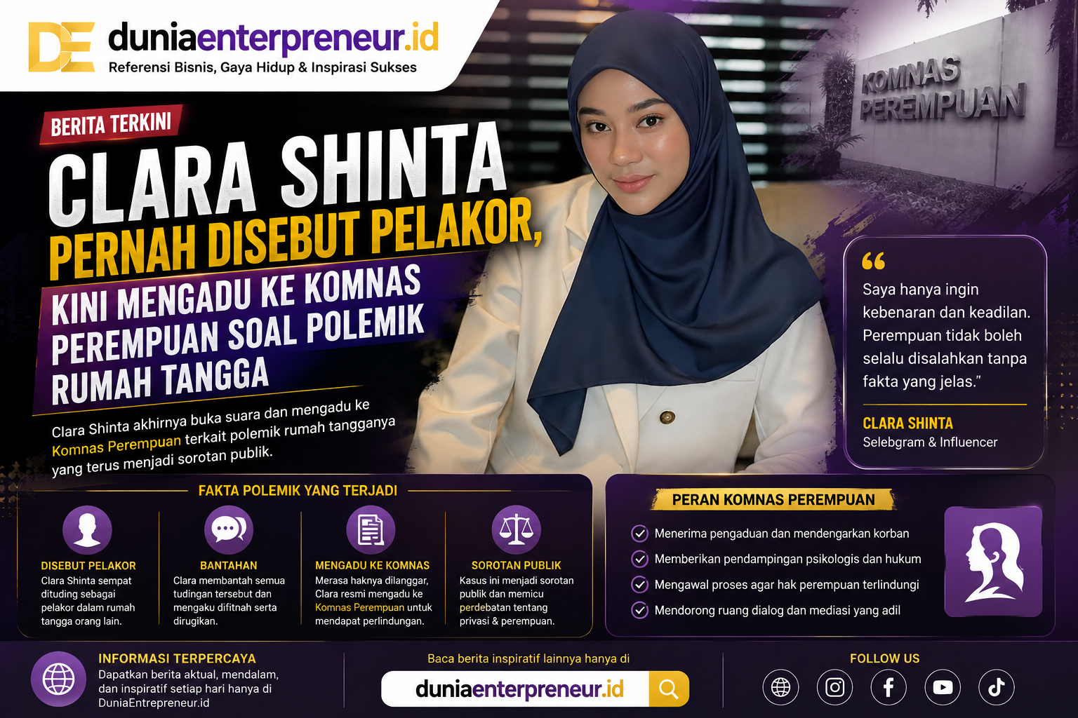 Clara Shinta Pernah Disebut Pelakor, Kini Mengadu ke Komnas Perempuan soal Polemik Rumah Tangga