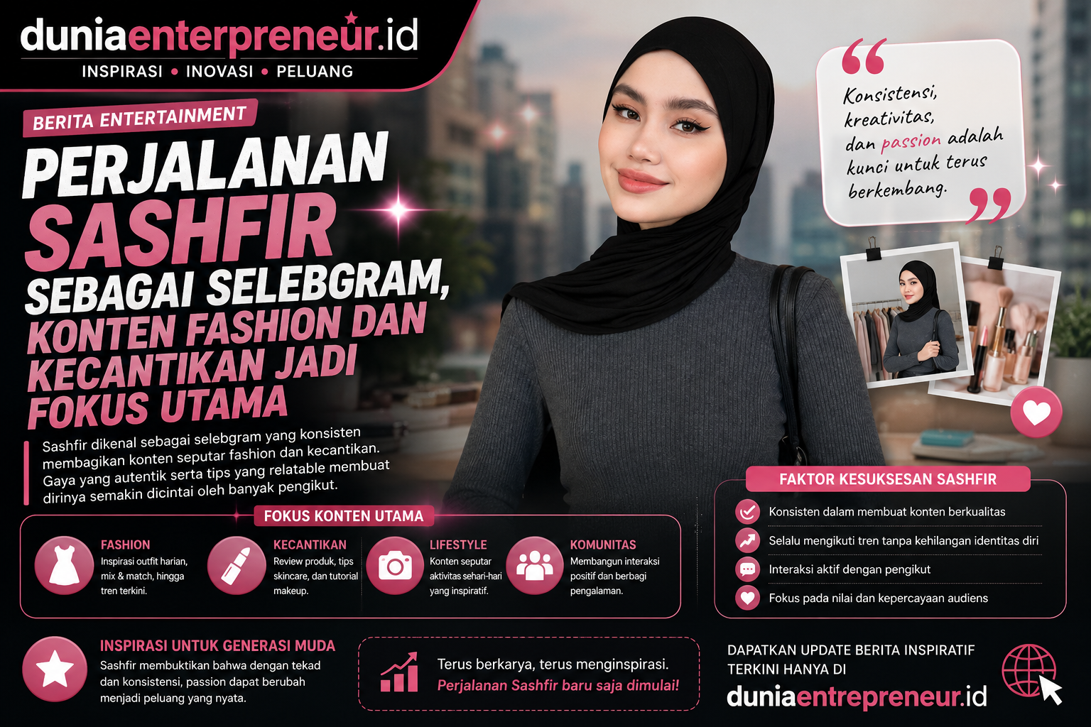 Perjalanan Sashfir sebagai Selebgram, Konten Fashion dan Kecantikan Jadi Fokus Utama