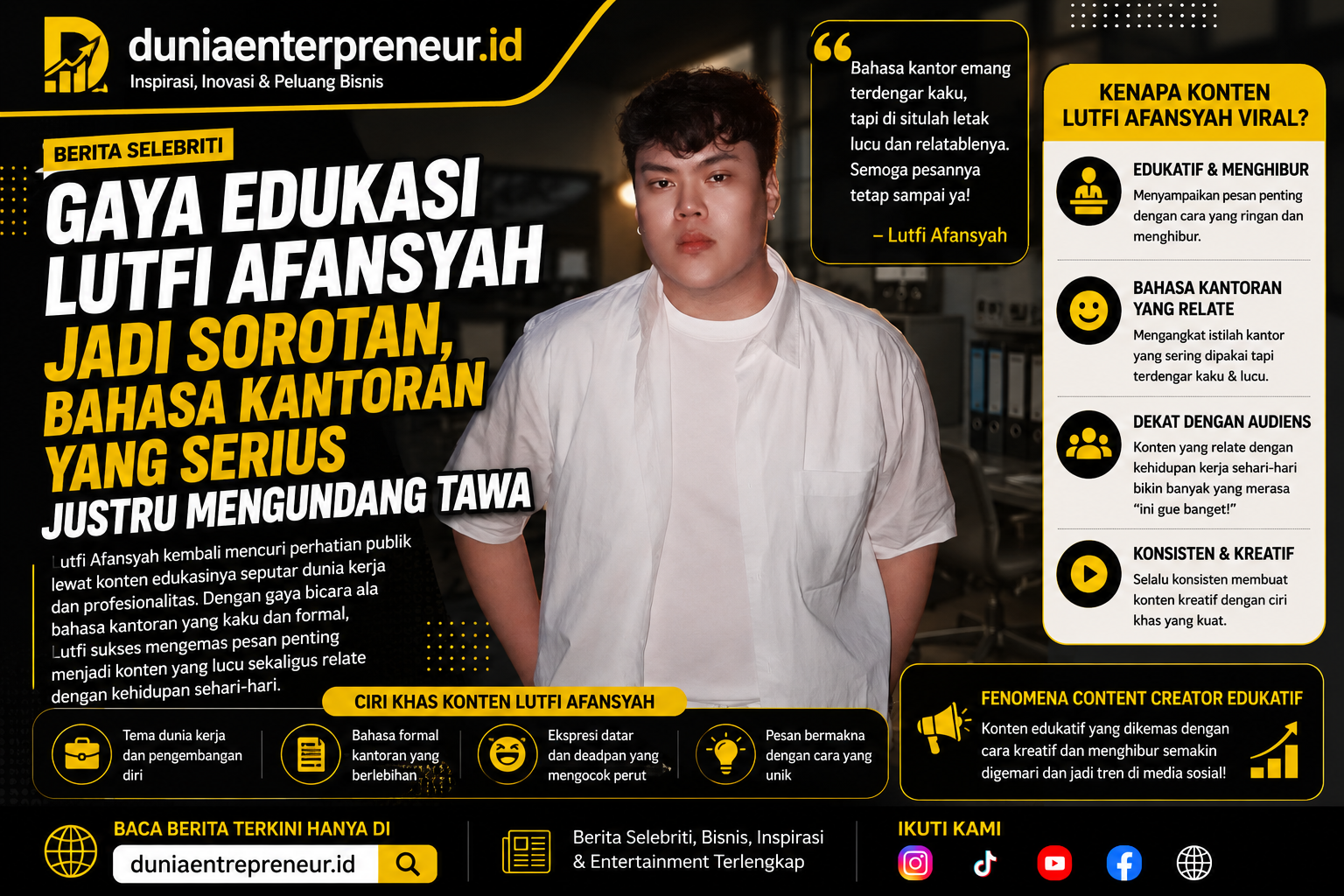 Gaya Edukasi Lutfi Afansyah Jadi Sorotan, Bahasa Kantoran yang Serius Justru Mengundang Tawa