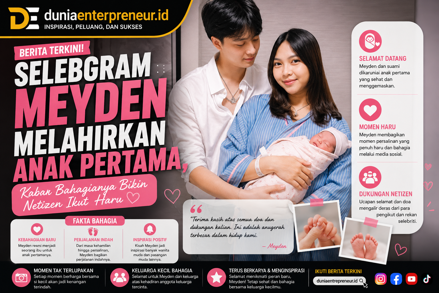 Selebgram Meyden Melahirkan Anak Pertama, Kabar Bahagianya Bikin Netizen Ikut Haru