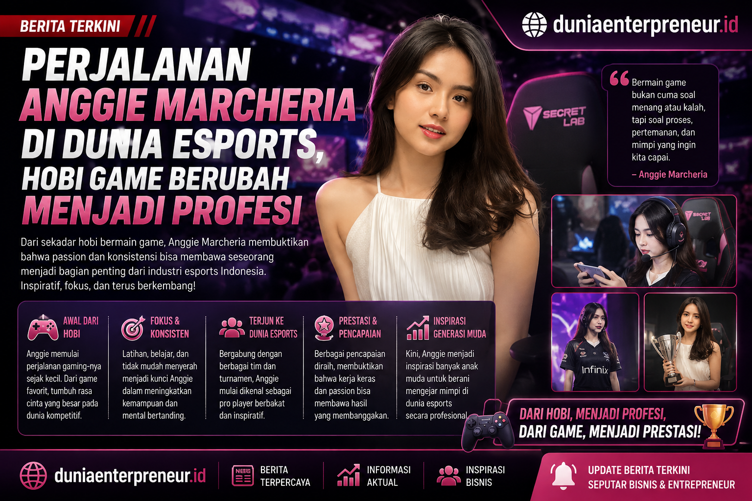Perjalanan Anggie Marcheria di Dunia Esports, Hobi Game Berubah Menjadi Profesi