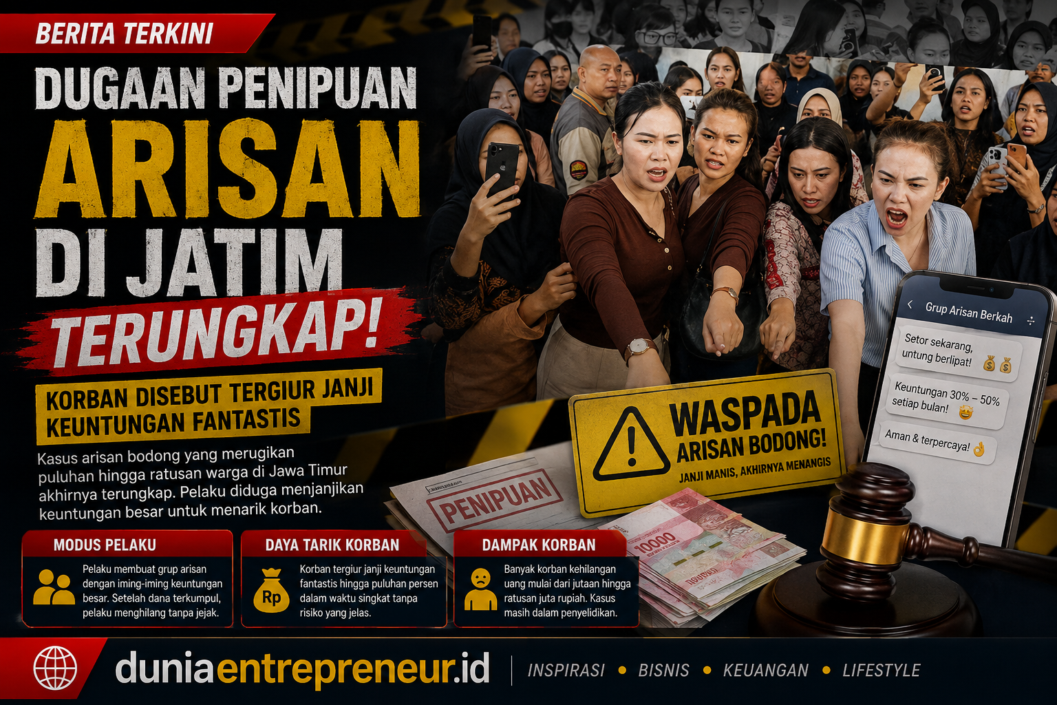 Dugaan Penipuan Arisan di Jatim Terungkap, Korban Disebut Tergiur Janji Keuntungan Fantastis