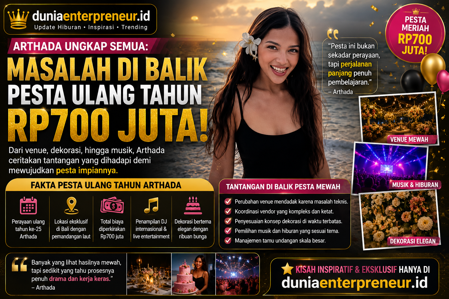 Arthada Ceritakan Masalah di Balik Pesta Ulang Tahun Rp700 Juta, dari Venue hingga Musik
