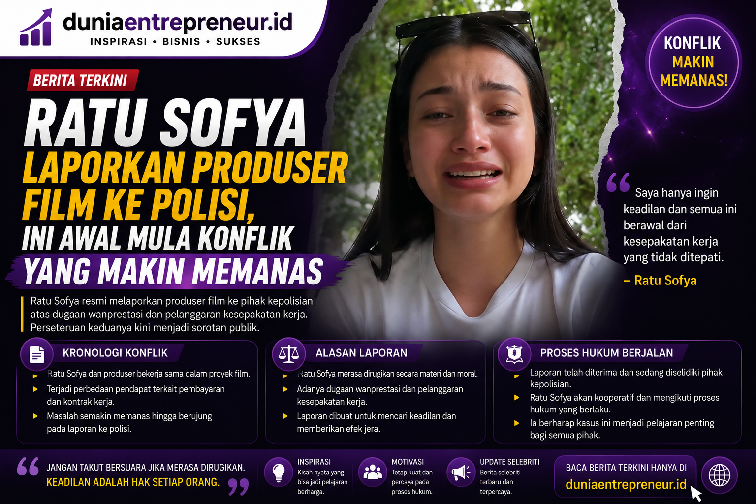 Ratu Sofya Laporkan Produser Film ke Polisi, Ini Awal Mula Konflik yang Makin Memanas