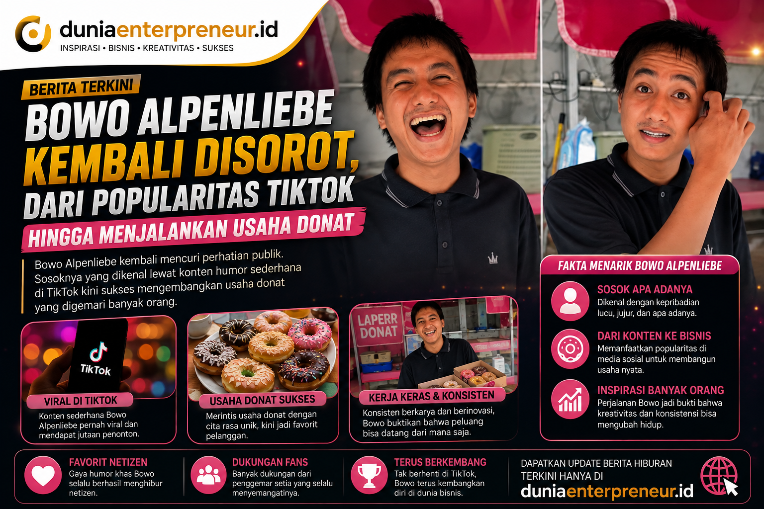 Bowo Alpenliebe Kembali Disorot, Dari Popularitas TikTok hingga Menjalankan Usaha Donat
