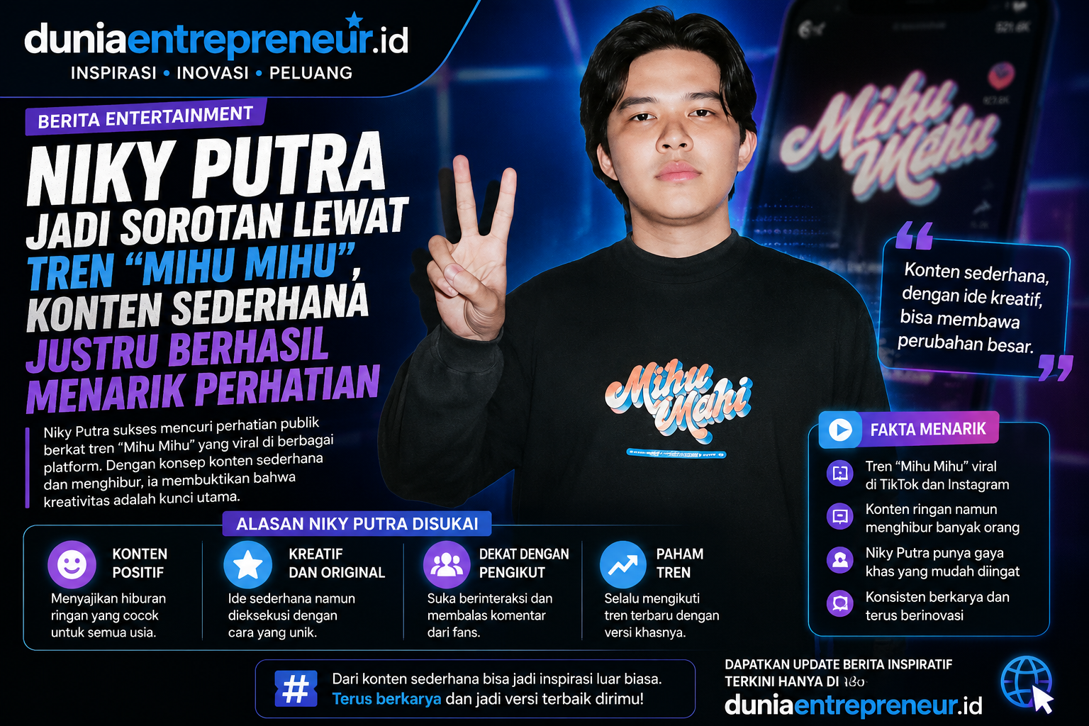 Tren “Mihu Mihu” Bikin Niky Putra Kembali Diperhatikan, Kontennya Justru Terlihat Sederhana
