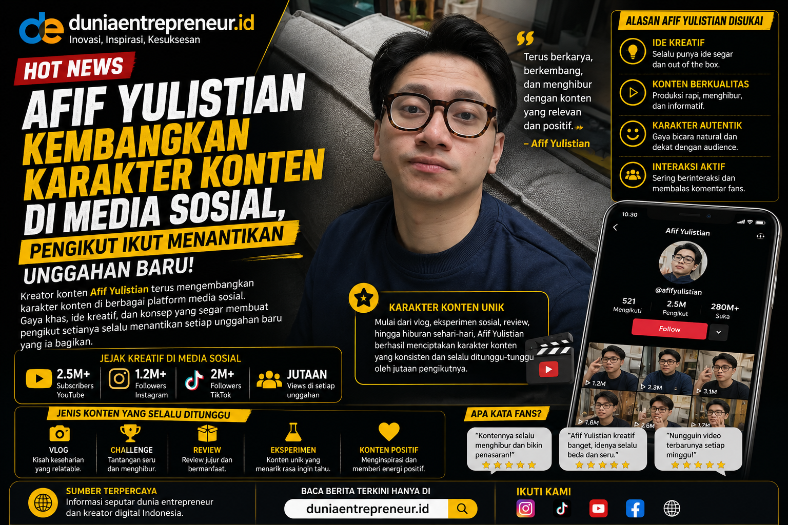 Afif Yulistian Kembangkan Karakter Konten di Media Sosial, Pengikut Ikut Menantikan Unggahan Baru