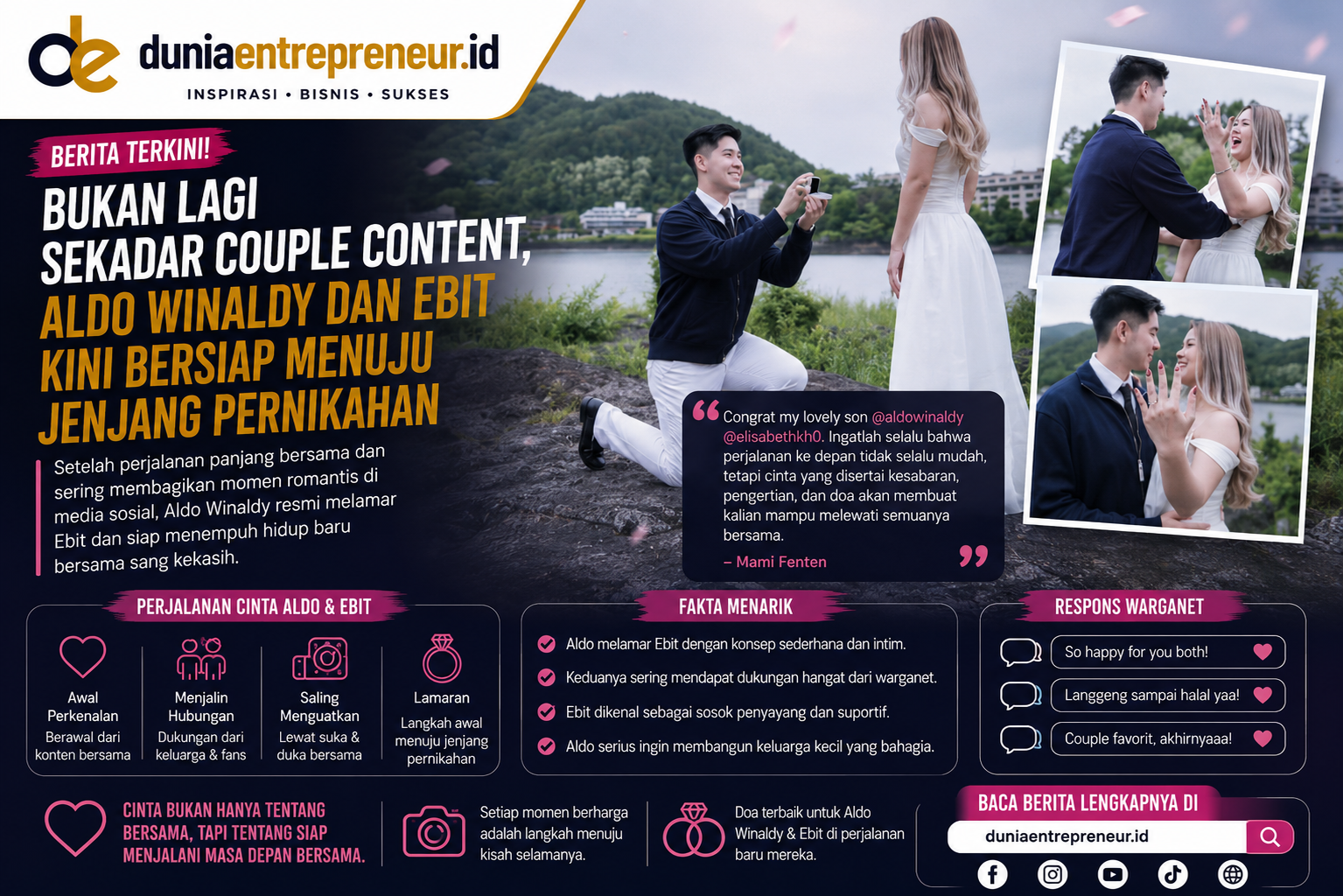Bukan Lagi Sekadar Couple Content, Aldo Winaldy dan Ebit Kini Bersiap Menuju Jenjang Pernikahan