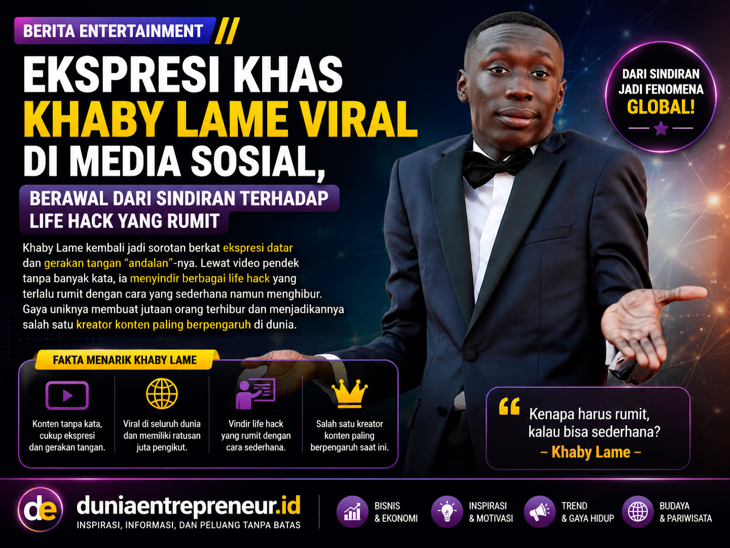 Ekspresi Khas Khaby Lame Viral di Media Sosial, Berawal dari Sindiran terhadap Life Hack yang Rumit