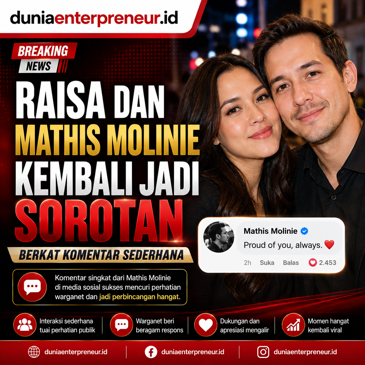 Raisa dan Mathis Molinie Kembali Jadi Sorotan Berkat Komentar Sederhana