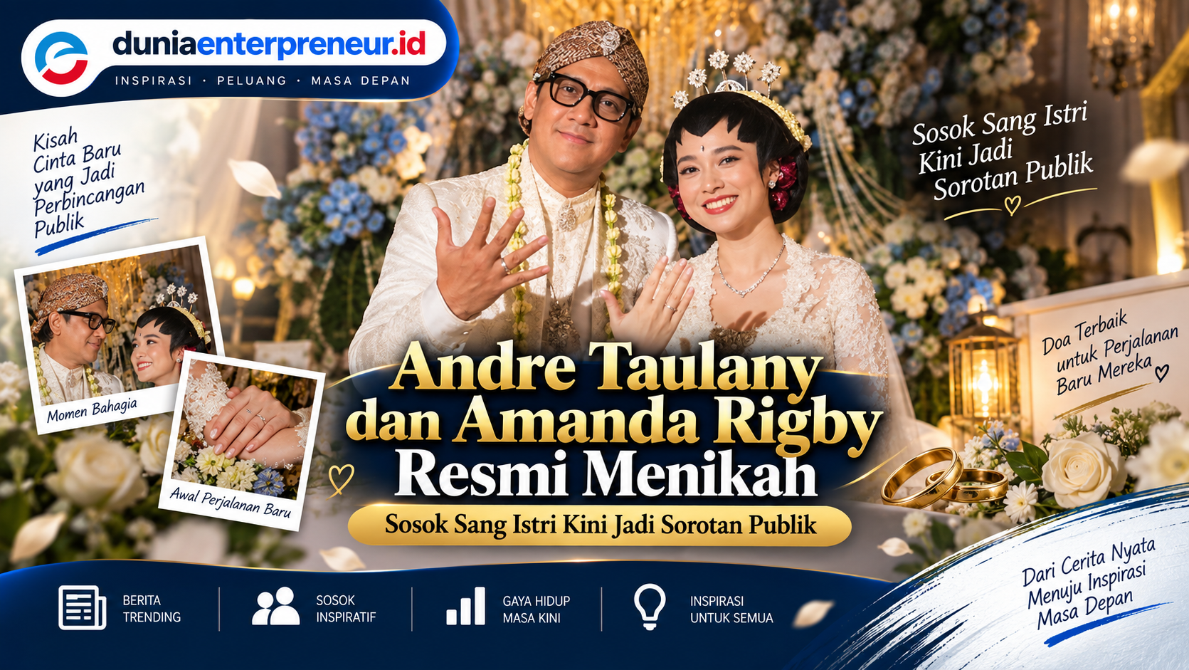 Andre Taulany dan Amanda Rigby Resmi Menikah, Sosok Sang Istri Kini Jadi Sorotan Publik