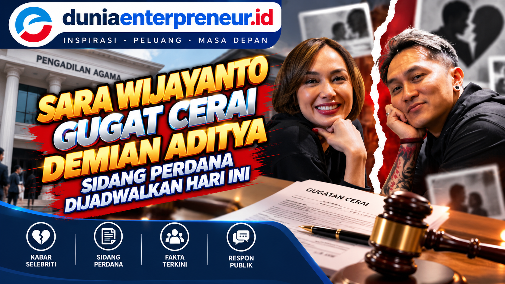 Sara Wijayanto Gugat Cerai Demian Aditya, Sidang Perdana Dijadwalkan Hari Ini