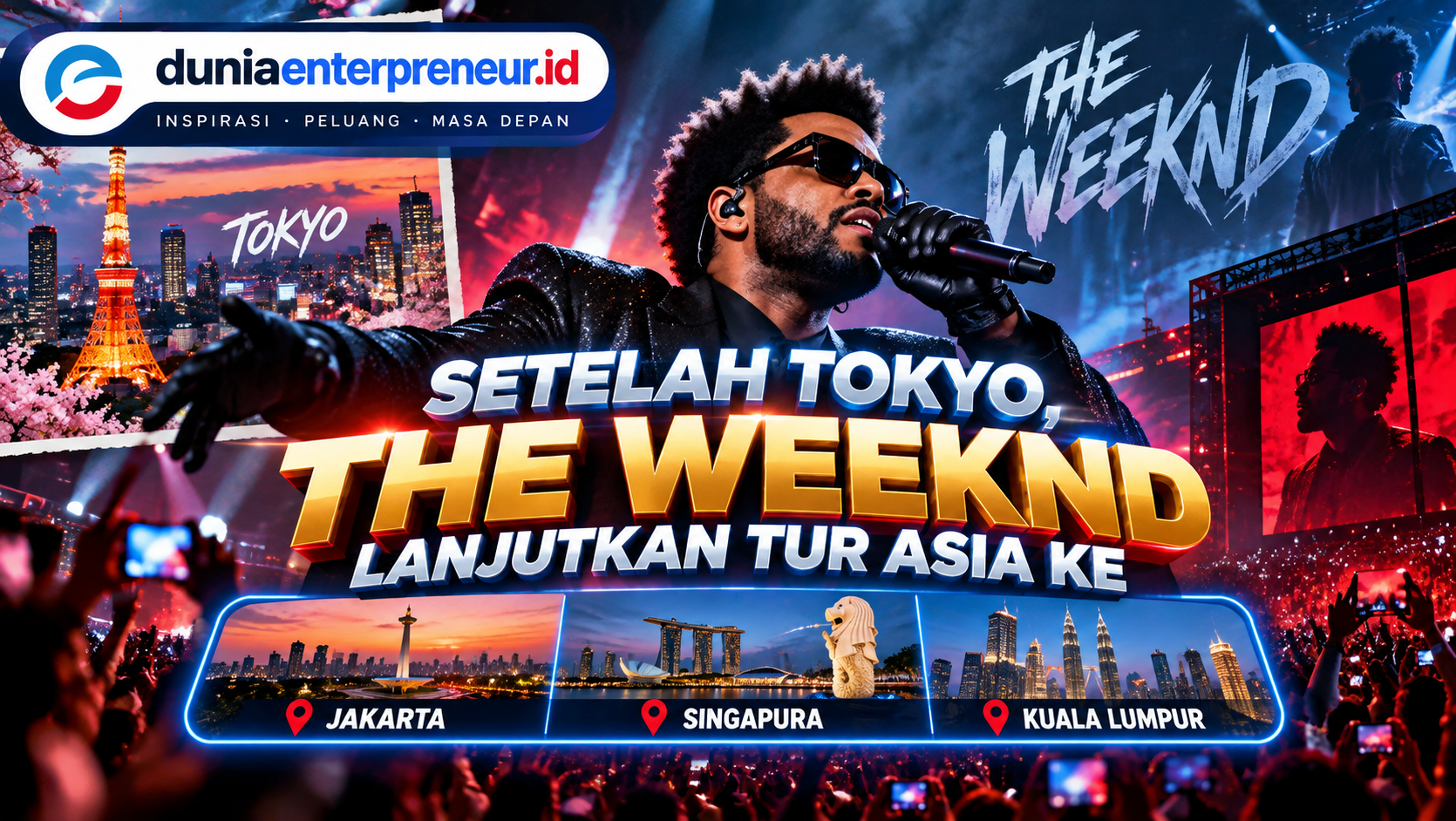 Setelah Tokyo, The Weeknd Lanjutkan Tur Asia ke Jakarta, Singapura hingga Kuala Lumpur