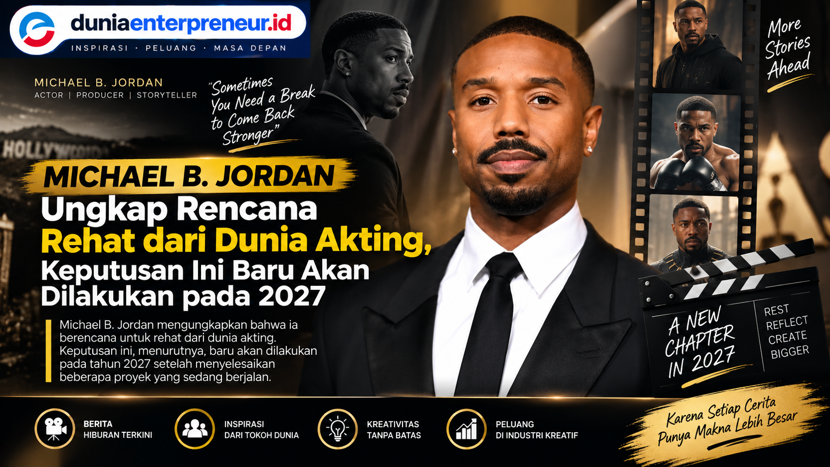 Michael B. Jordan Ungkap Rencana Rehat dari Dunia Akting, Keputusan Ini Baru Akan Dilakukan pada 2027
