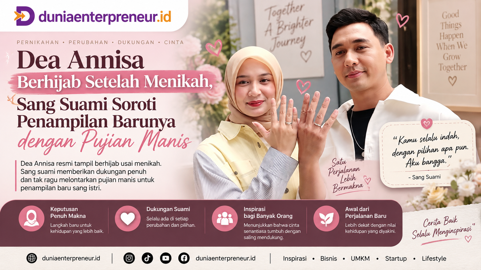 Dea Annisa Berhijab Setelah Menikah, Sang Suami Soroti Penampilan Barunya dengan Pujian Manis