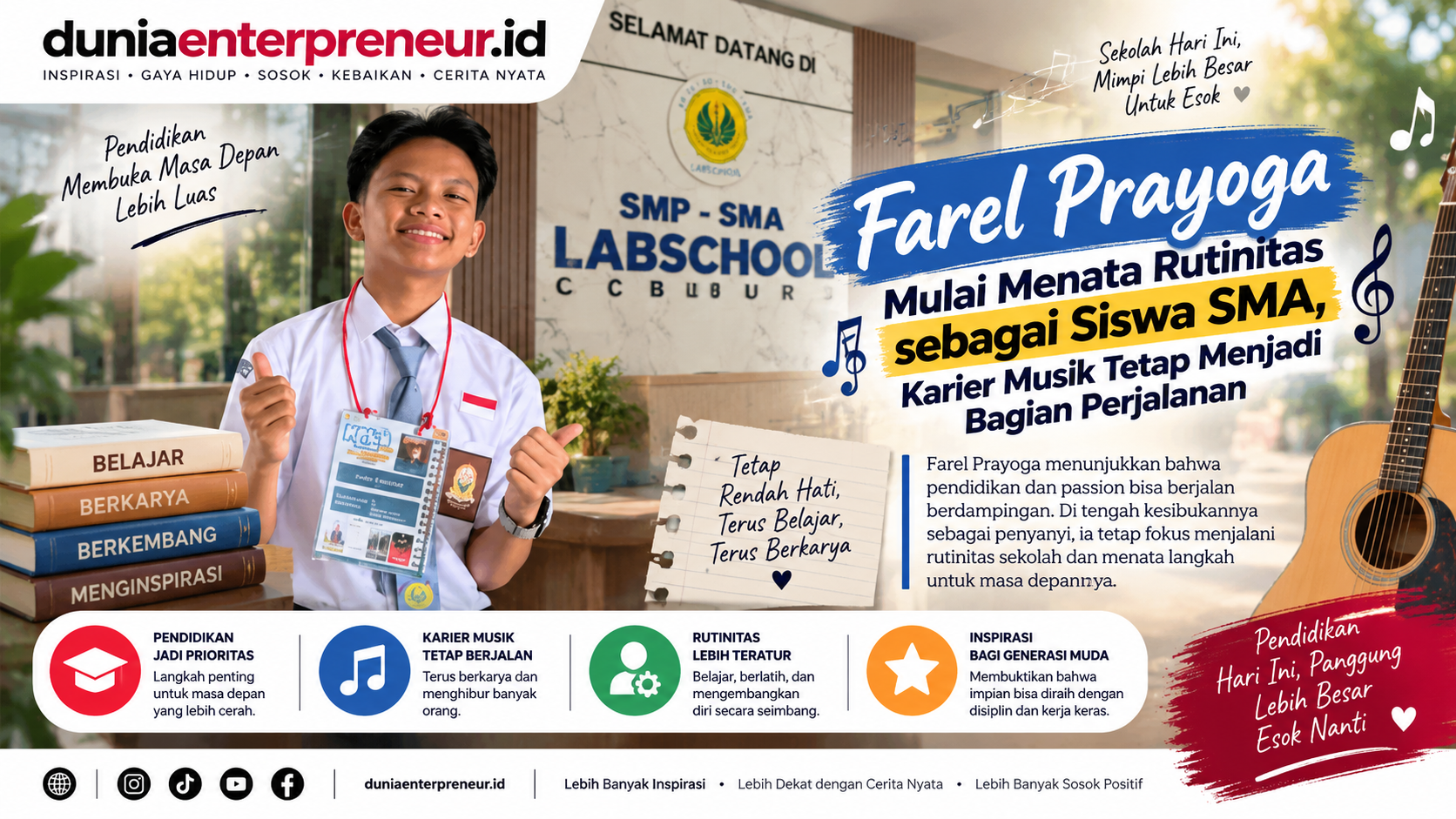 Farel Prayoga Mulai Menata Rutinitas sebagai Siswa SMA, Karier Musik Tetap Menjadi Bagian Perjalanan