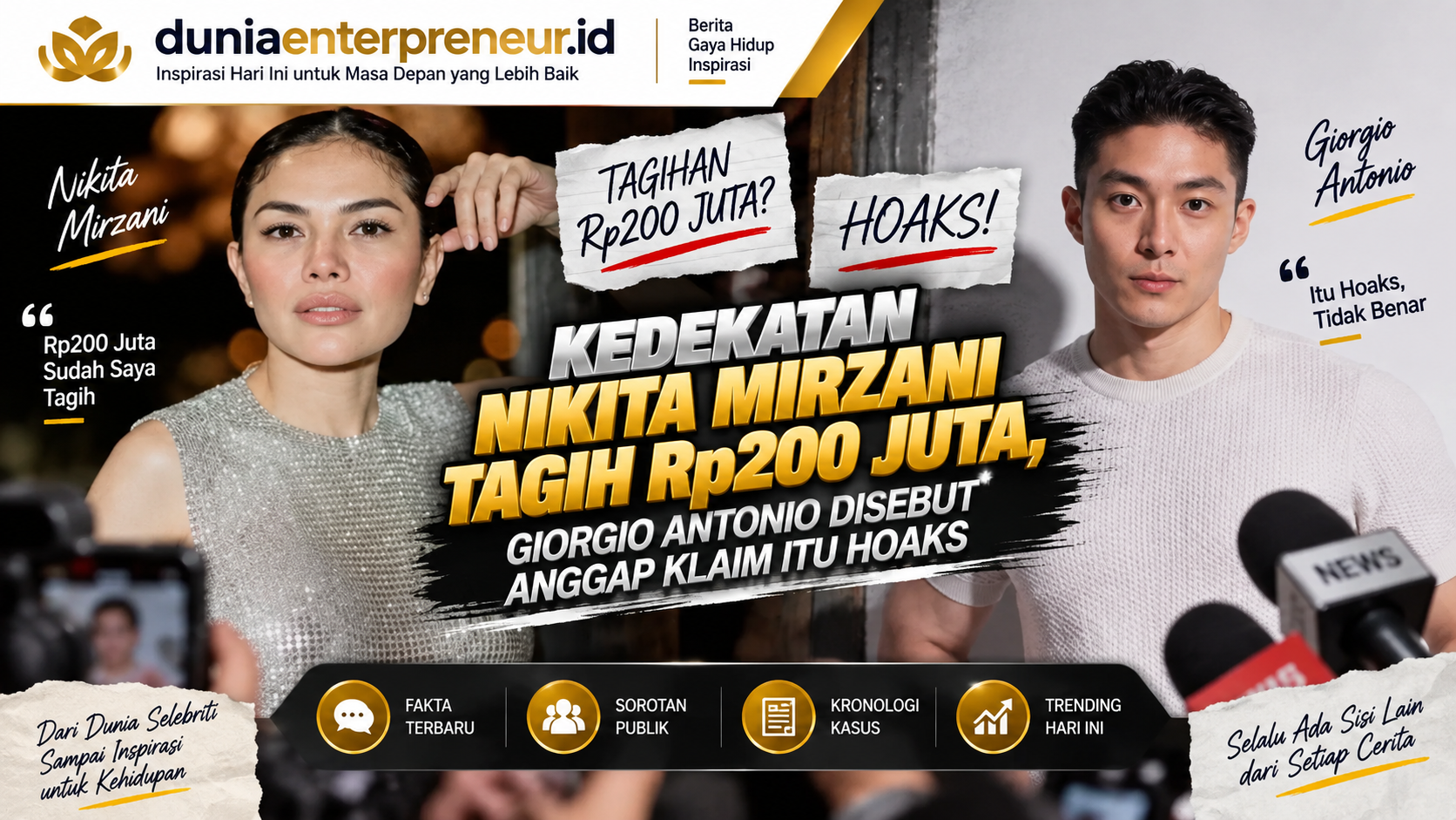 Nikita Mirzani Tagih Rp200 Juta, Giorgio Antonio Disebut Anggap Klaim Itu Hoaks