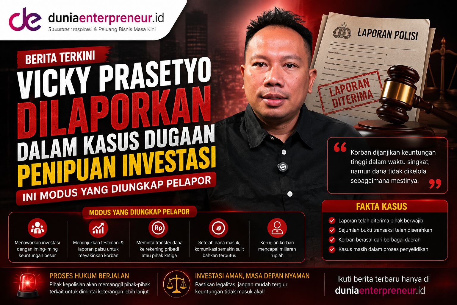 Vicky Prasetyo Dilaporkan dalam Kasus Dugaan Penipuan Investasi, Ini Modus yang Diungkap Pelapor