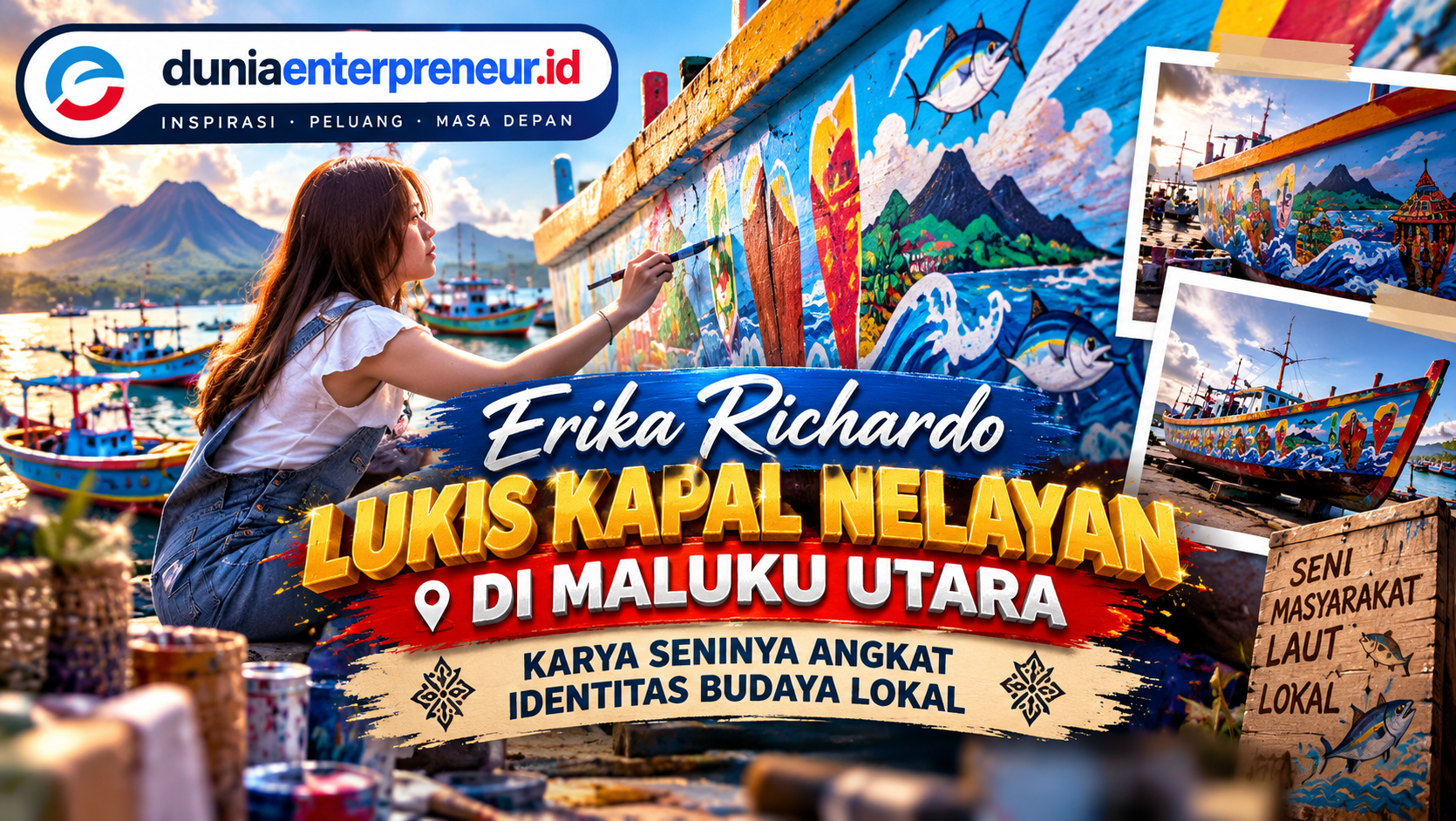 Erika Richardo Lukis Kapal Nelayan di Maluku Utara, Karya Seninya Angkat Identitas Budaya Lokal