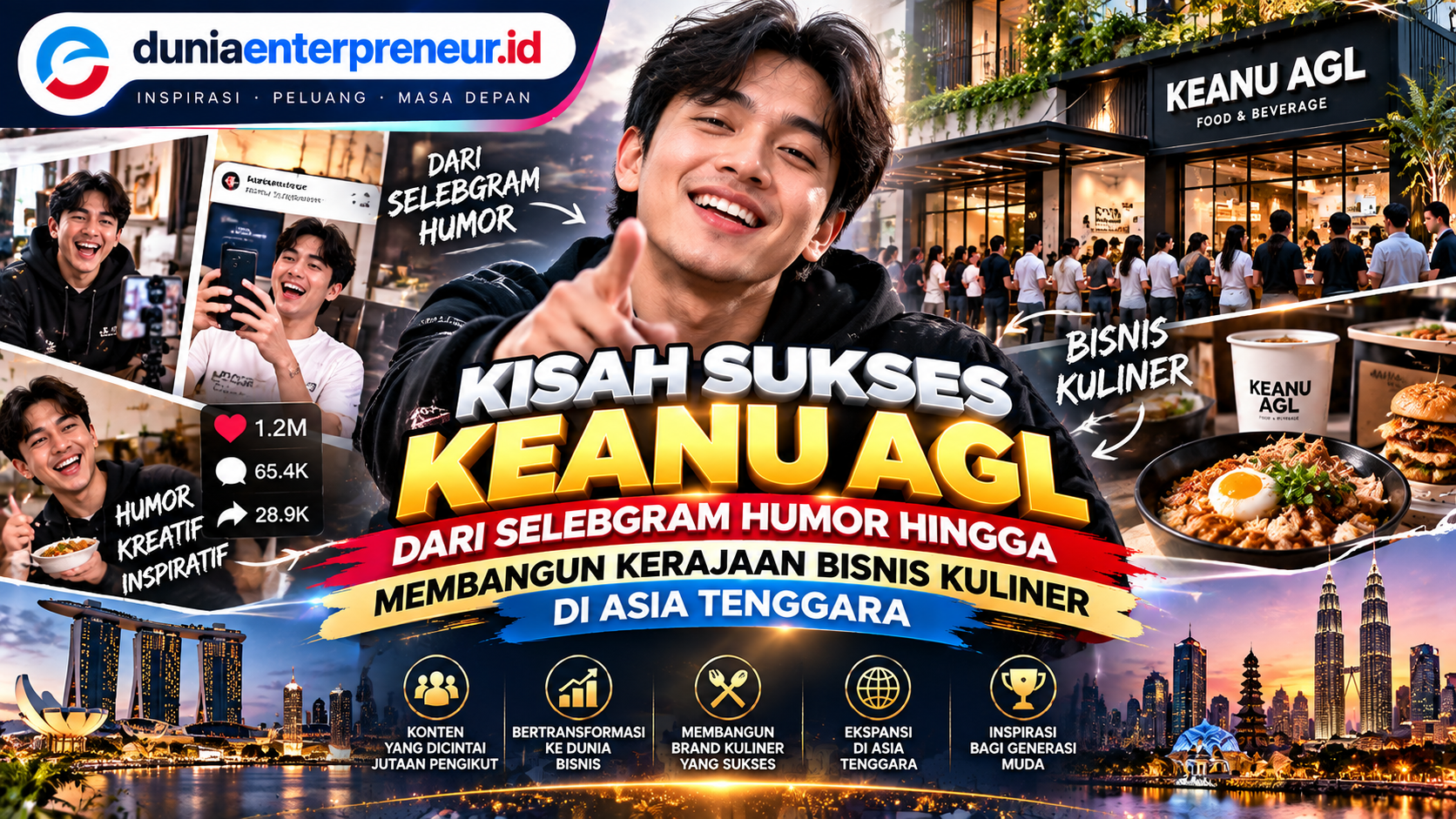 Kisah Sukses Keanu Agl: Dari Selebgram Humor Hingga Membangun Kerajaan Bisnis Kuliner di Asia Tenggara