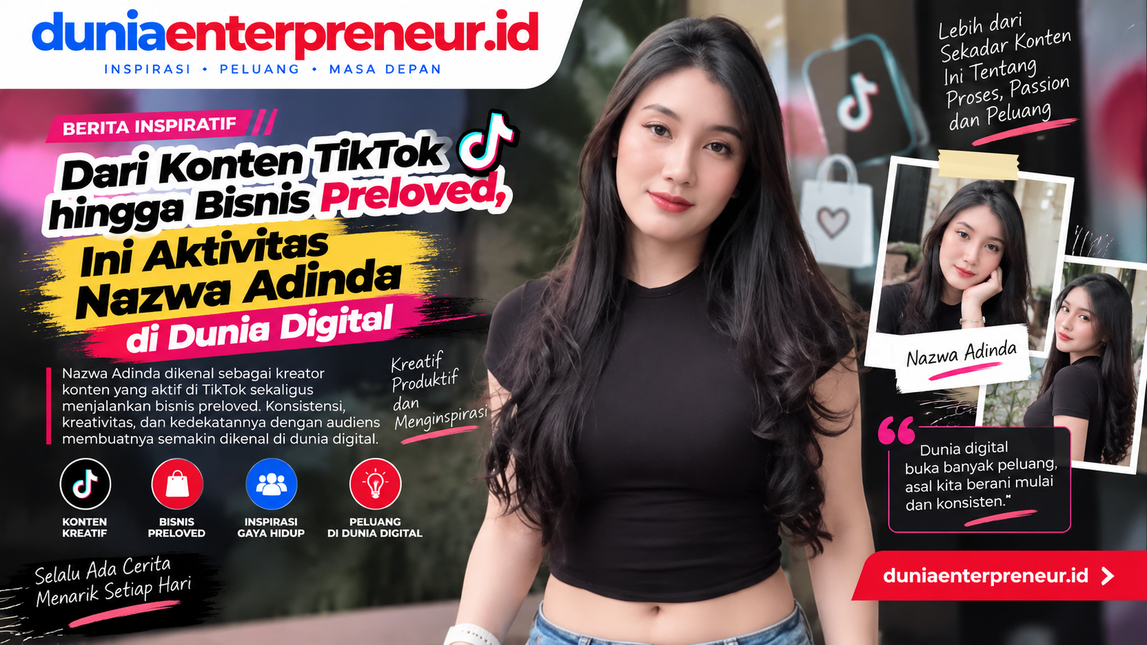 Dari Konten TikTok hingga Bisnis Preloved, Ini Aktivitas Nazwa Adinda di Dunia Digital