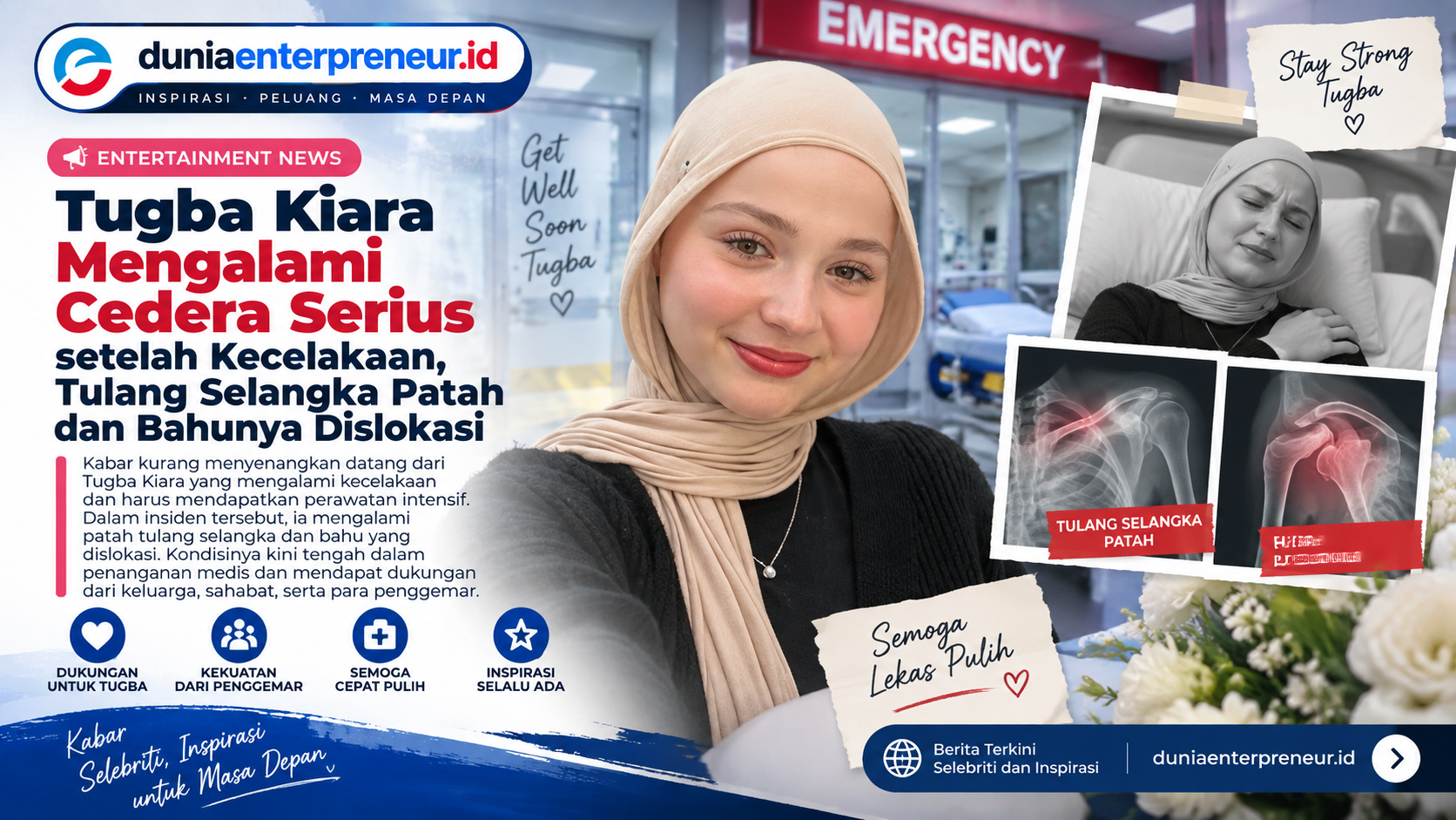 Tugba Kiara Mengalami Cedera Serius setelah Kecelakaan, Tulang Selangka Patah dan Bahunya Dislokasi