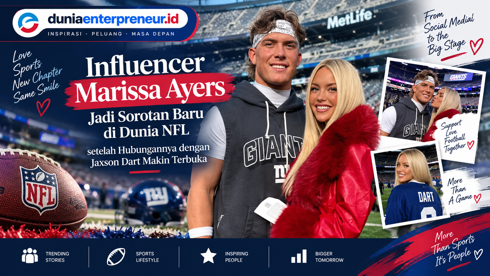 Influencer Marissa Ayers Jadi Sorotan Baru di Dunia NFL setelah Hubungannya dengan Jaxson Dart Makin Terbuka