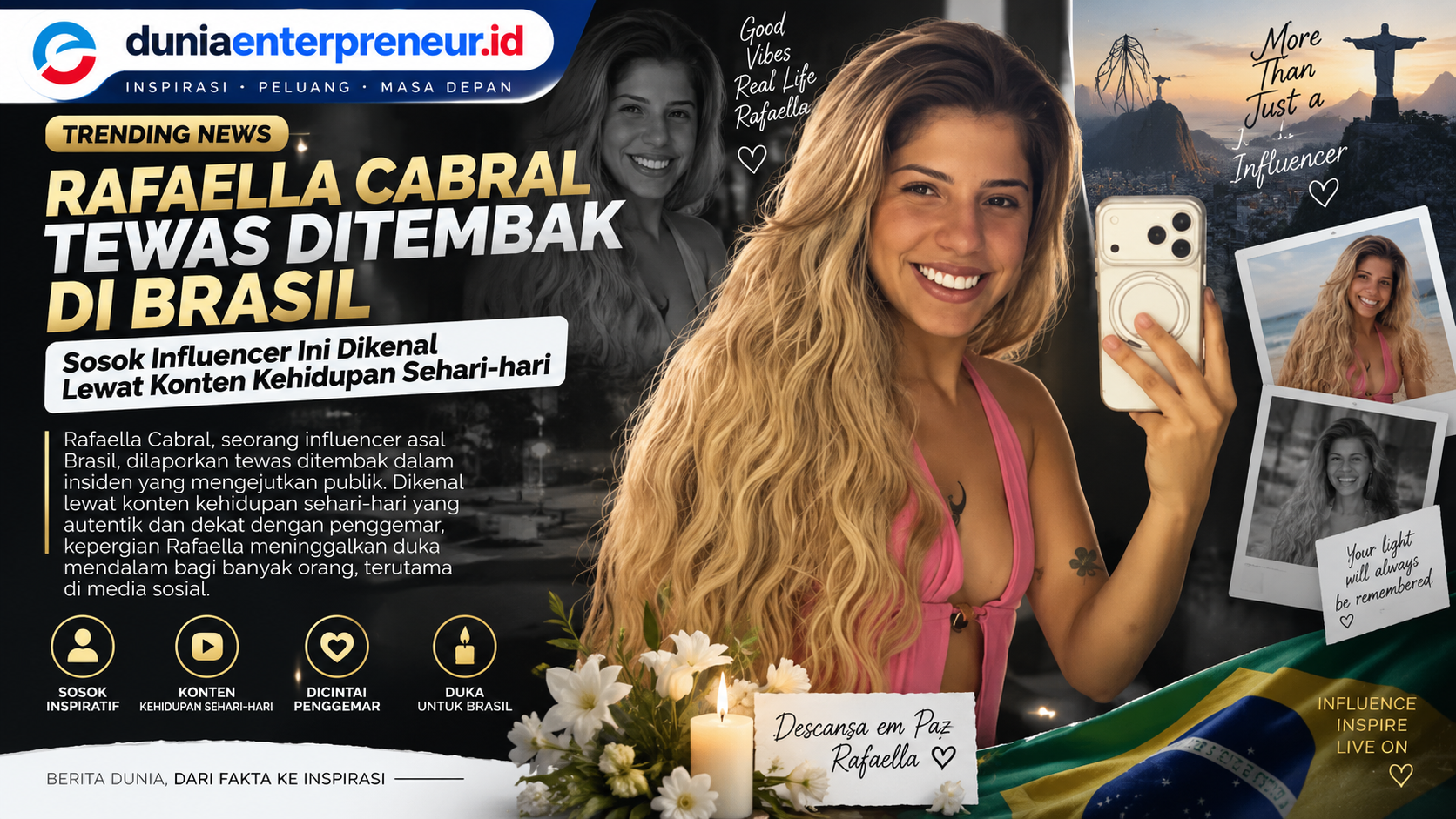 Rafaella Cabral Tewas Ditembak di Brasil, Sosok Influencer Ini Dikenal Lewat Konten Kehidupan Sehari-hari