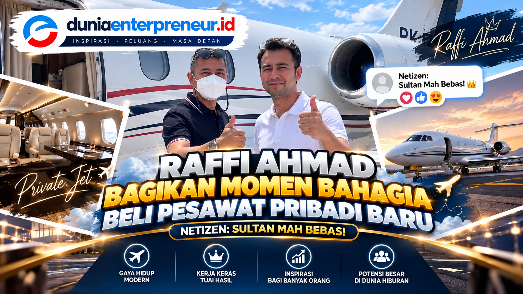 Raffi Ahmad Bagikan Momen Bahagia Beli Pesawat Pribadi Baru, Netizen: Sultan Mah Bebas!