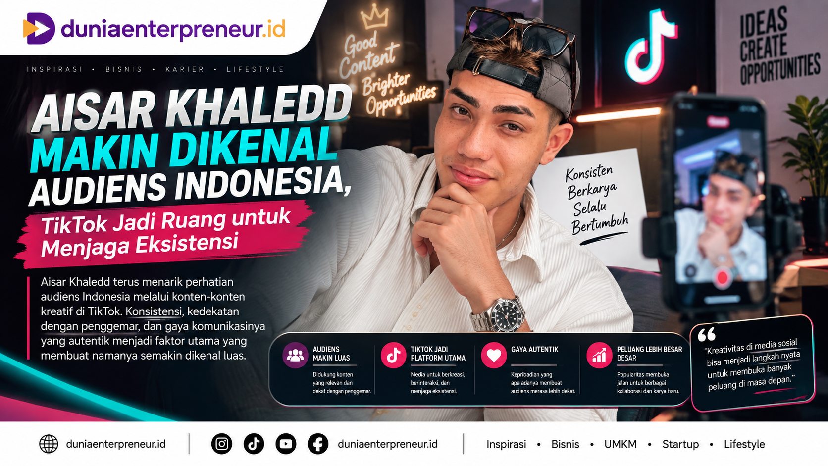 Aisar Khaledd Makin Dikenal Audiens Indonesia, TikTok Jadi Ruang untuk Menjaga Eksistensi