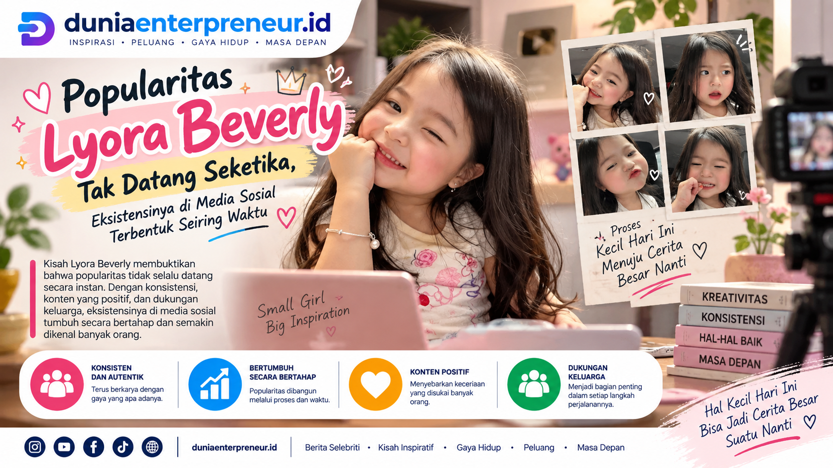 Popularitas Lyora Beverly Tak Datang Seketika, Eksistensinya di Media Sosial Terbentuk Seiring Waktu