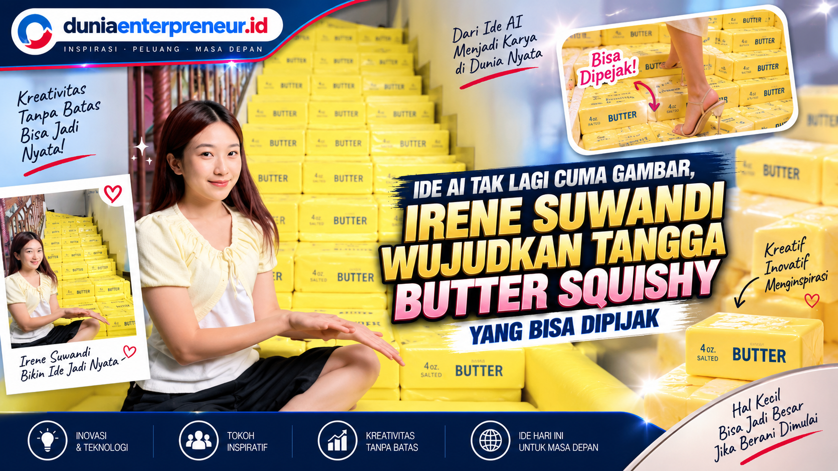 Ide AI Tak Lagi Cuma Gambar, Irene Suwandi Wujudkan Tangga Butter Squishy yang Bisa Dipijak