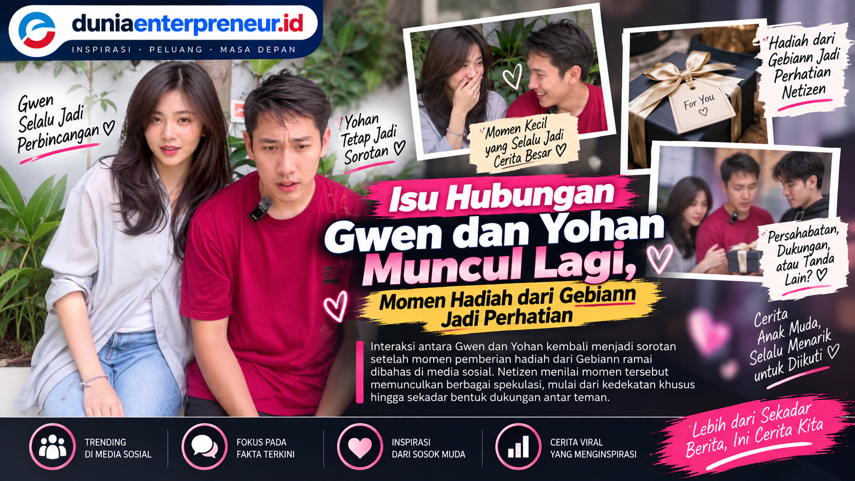 Isu Hubungan Gwen dan Yohan Muncul Lagi, Momen Hadiah dari Gebiann Jadi Perhatian
