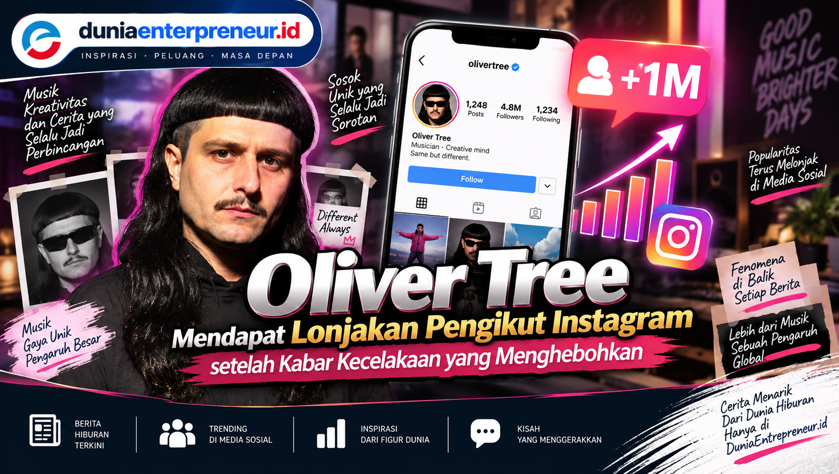 Oliver Tree Mendapat Lonjakan Pengikut Instagram setelah Kabar Kecelakaan yang Menghebohkan