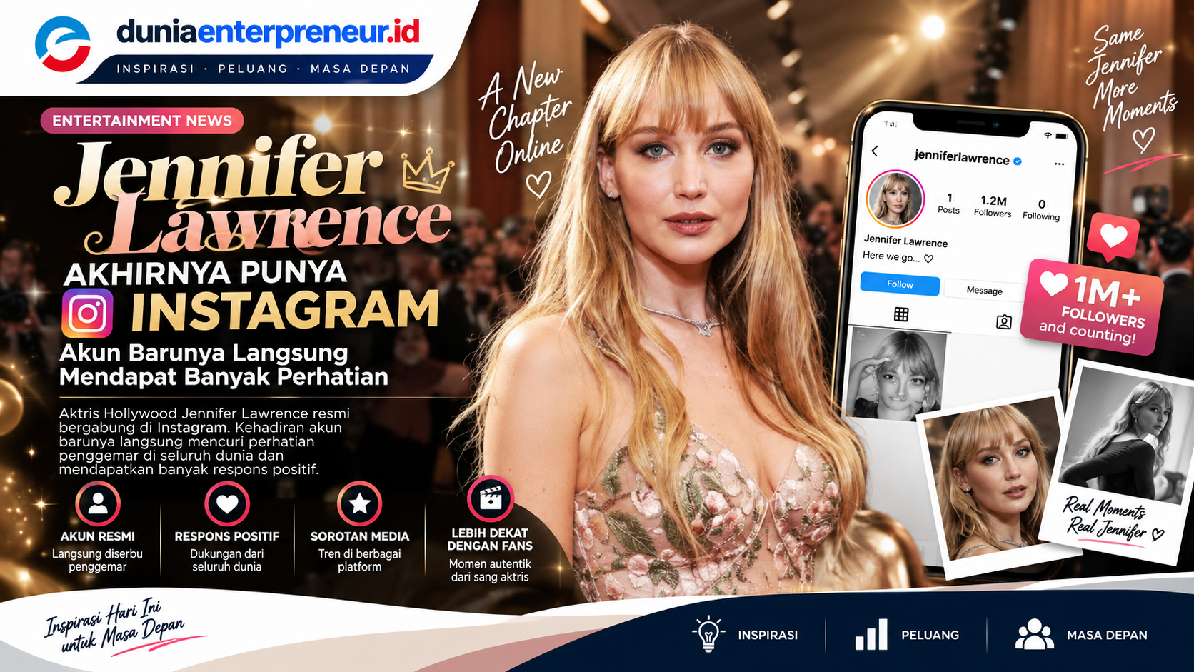 Jennifer Lawrence Akhirnya Punya Instagram, Akun Barunya Langsung Mendapat Banyak Perhatian