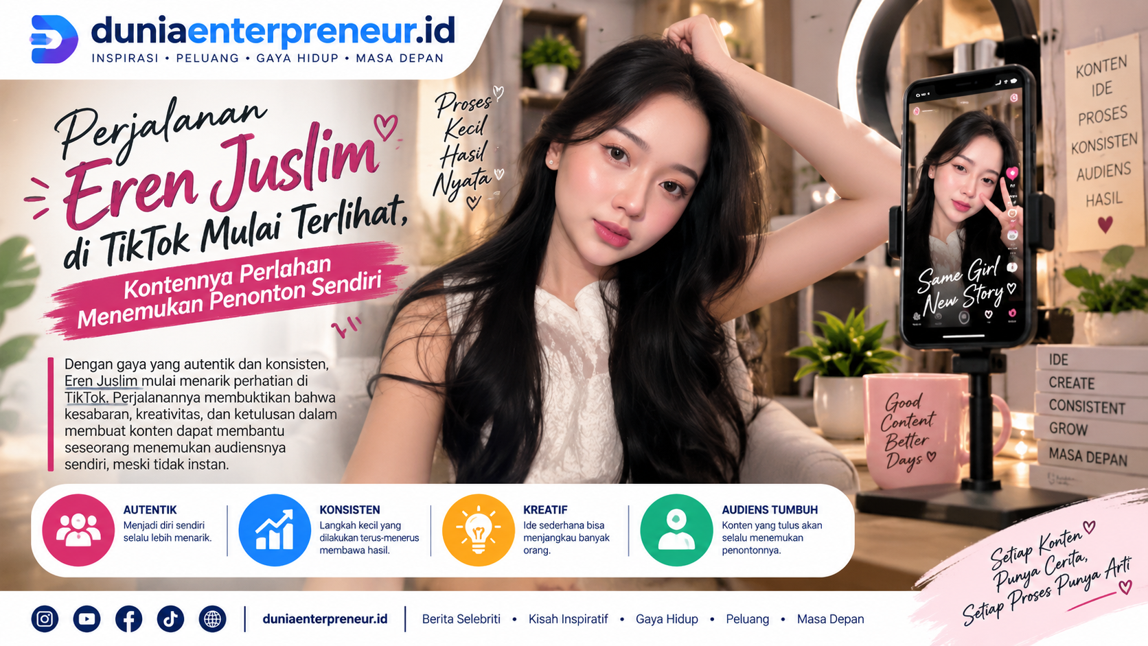 Perjalanan Eren Juslim di TikTok Mulai Terlihat, Kontennya Perlahan Menemukan Penonton Sendiri
