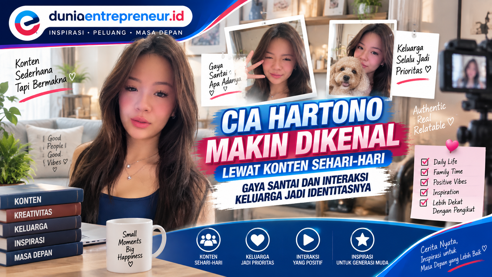 Cia Hartono Makin Dikenal Lewat Konten Sehari-hari, Gaya Santai dan Interaksi Keluarga Jadi Identitasnya